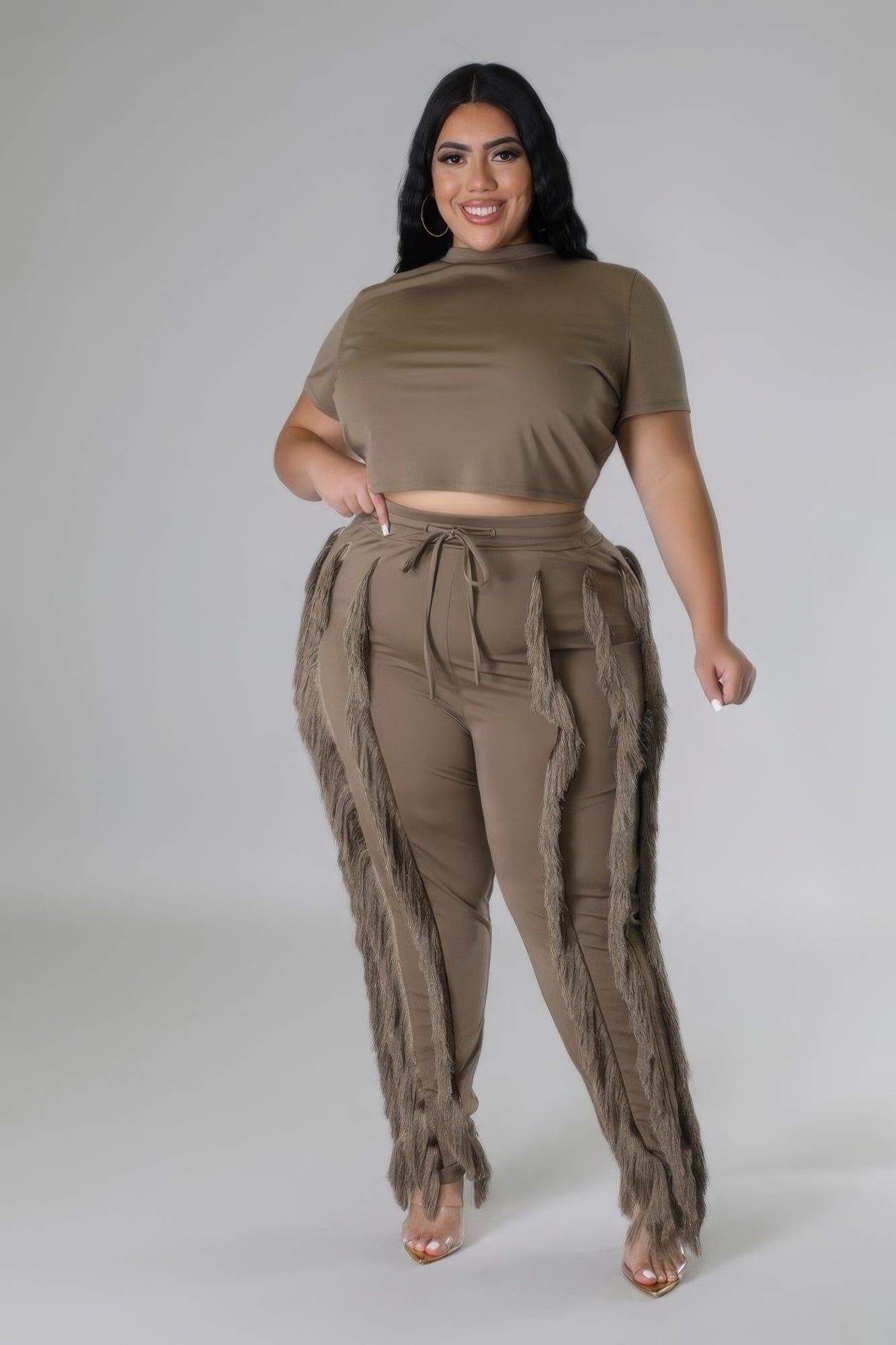 

Комплект из двух частей: укороченный топ FASHNZFAB, цвет mocha