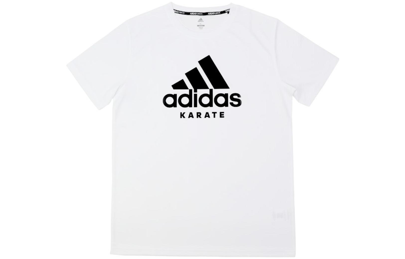 Футболка мужская белая с черным логотипом Adidas — фото 2