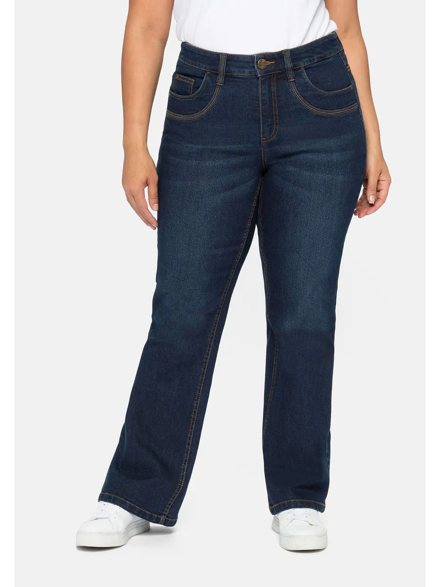 

Джинсы Sheego bootcut "больших размеров" с регулируемым поясом, синий