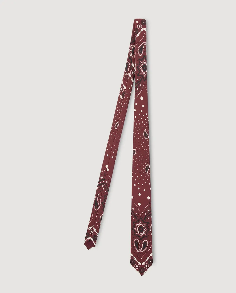 

Женский шелковый галстук с узором Sandro, бордовый