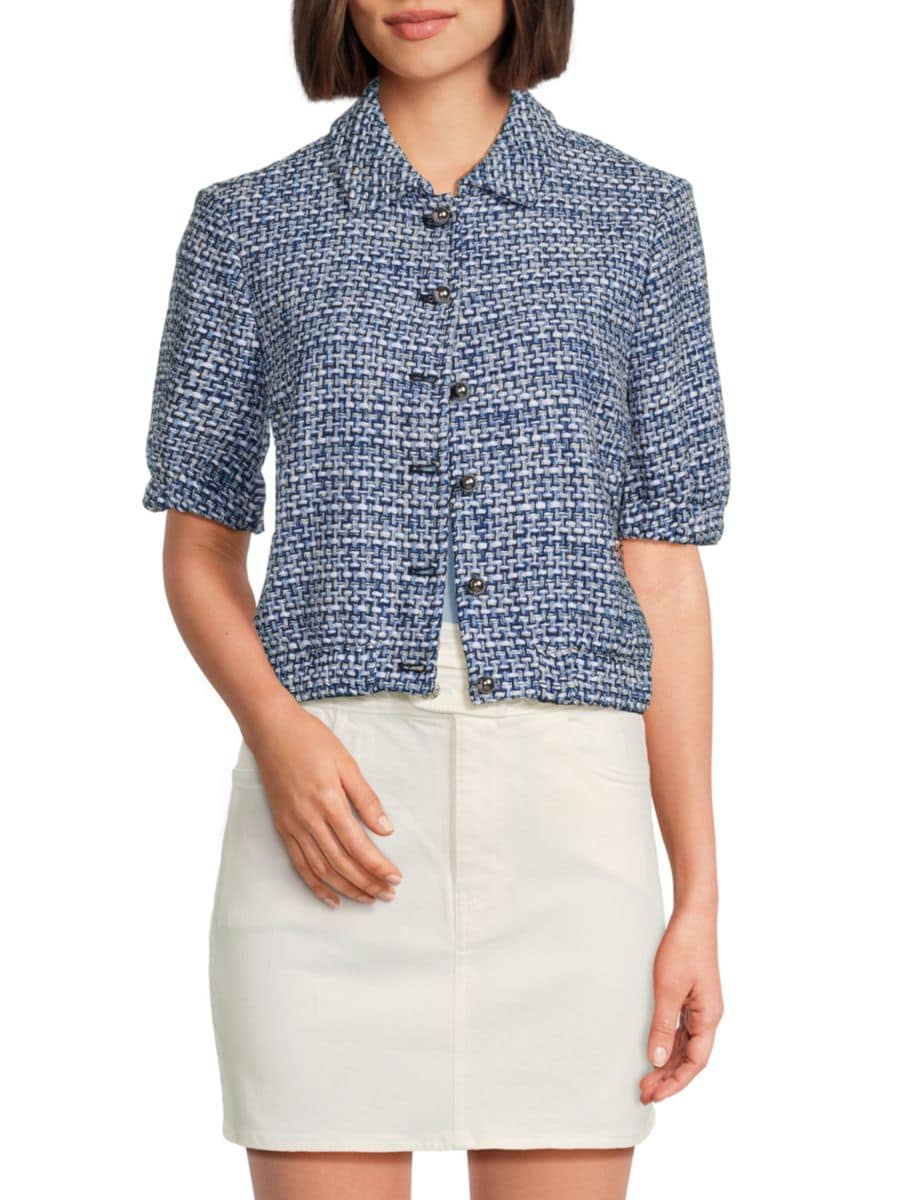 

Твидовый пиджак Лукаса Derek Lam 10 Crosby, цвет Cobalt Multi