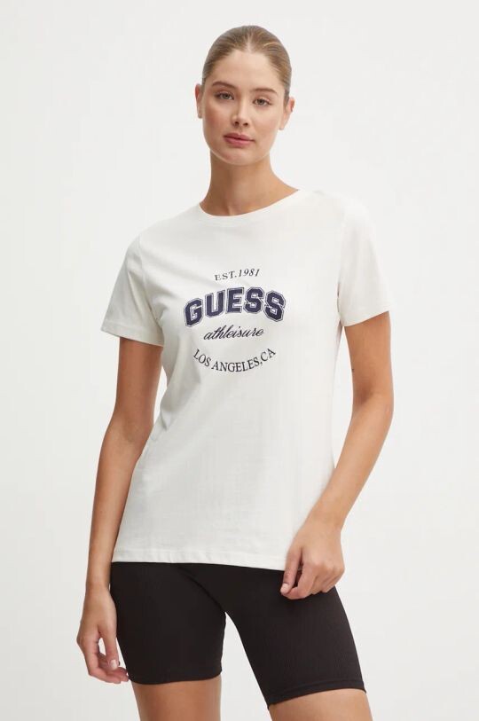 

Хлопковая футболка RAQUELLE Guess, бежевый