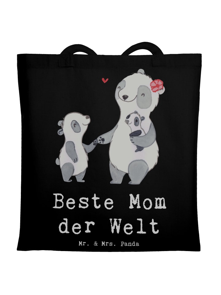 

Mr. & Mrs. Panda Сумка-шоппер с изображением панды и надписью «Лучшая мама в мире» черного цвета