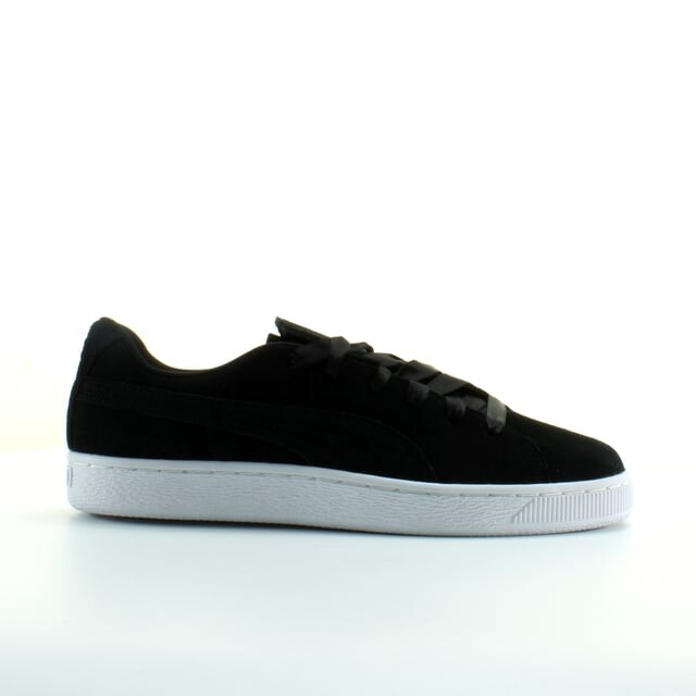 Черные кожаные женские кроссовки на шнуровке из замши 369251 03 Puma, черный