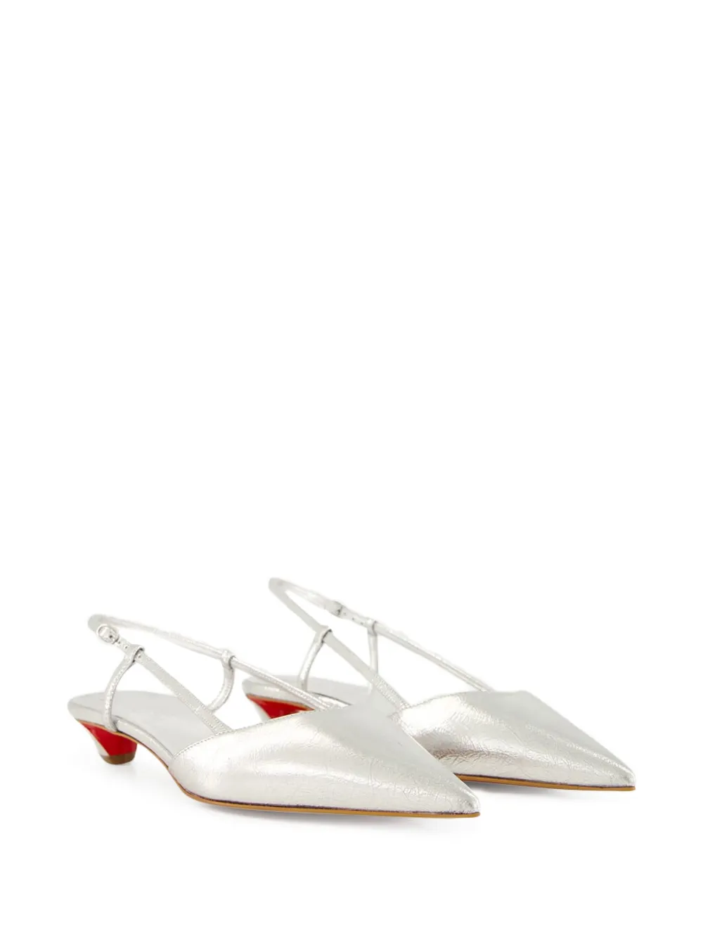 Туфли-лодочки Miss Z Slingina на плоской подошве Christian Louboutin, серый — фото 3