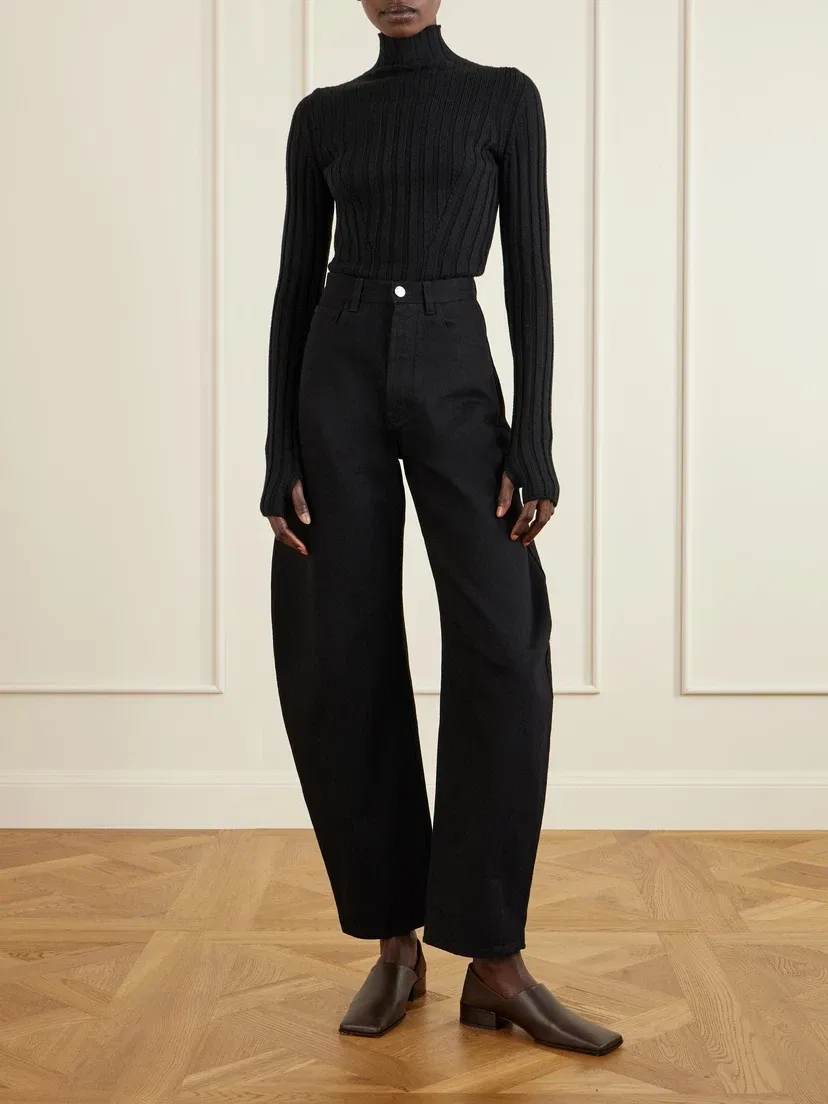 Кожаные и нубуковые лоферы Alaïa, коричневый — фото 4