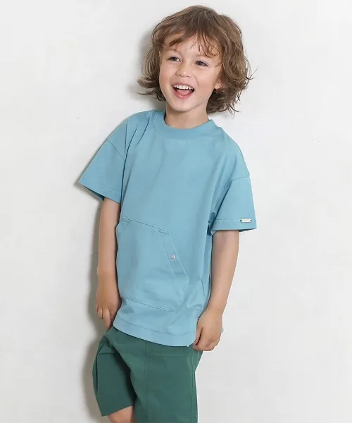 Футболка из хлопка n.o.u.s ROUND HEM синяя