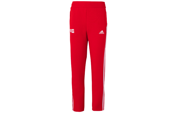 Вязаные спортивные штаны женские светло-алые Adidas — фото 2