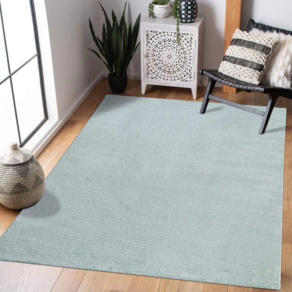 

Ковер Carpet City "Fancy", прямоугольный, короткий ворс, однотонный, 3D-эффект, полосатый вид 200х290 см, цвет mint-türkis
