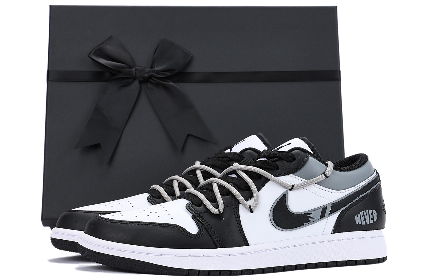 

Кроссовки Air Jordan 1 Vintage Basketball Shoes Men Low-top Gray, черный/серый