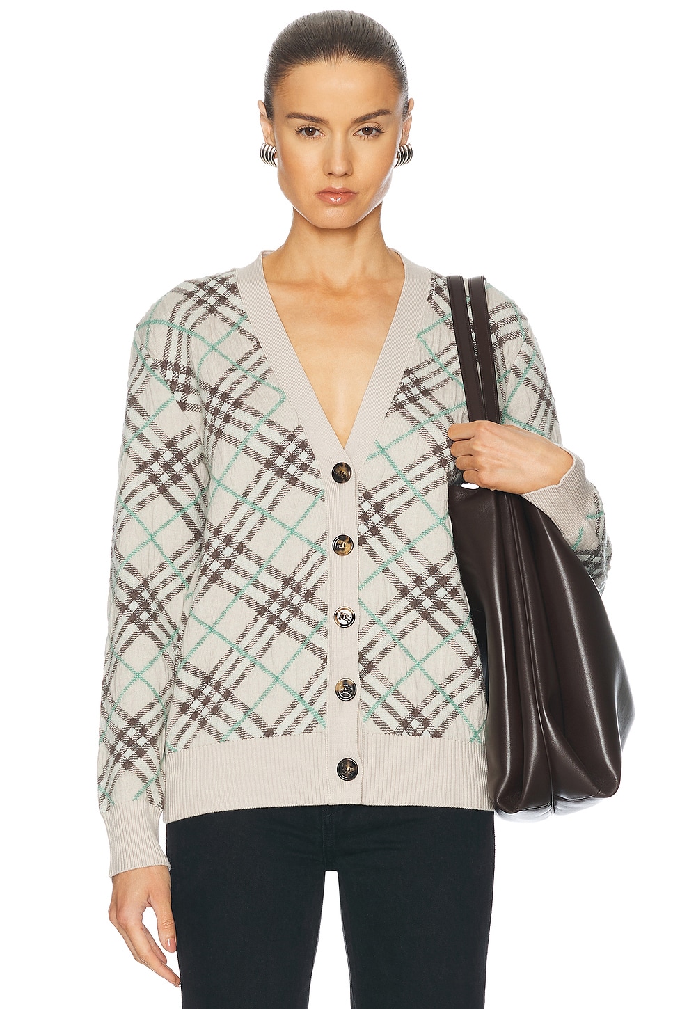 

Длинный кардиган с рукавами Burberry, Husk IP Check