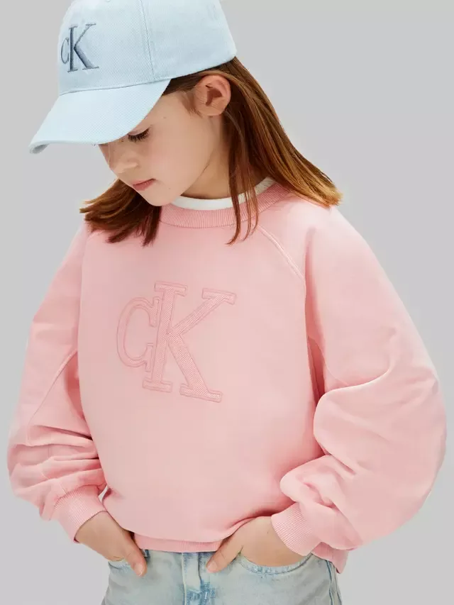 Детская толстовка с круглым вырезом и логотипом, цвет кварцево-розовый Calvin Klein — фото 4