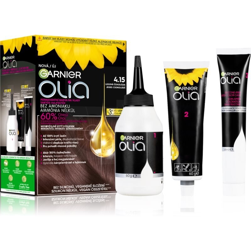 

Перманентная краска для волос Garnier Olia Big Kit оттенок 4.15 Iced Chocolate