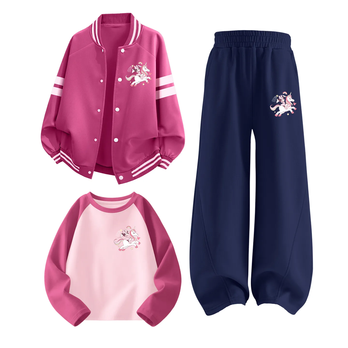 Детский спортивный комплект из 3 предметов Disney, Dimei Gni K Rose Red+Dimei Gni K Navy Blue+Dimei Gni K Fuchsia — фото 4