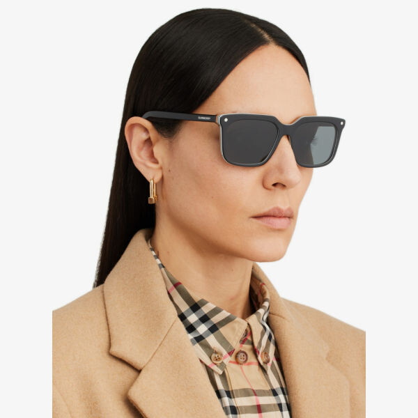 Солнцезащитные очки BE4337 в прямоугольной оправе из ацетата ацетата Burberry, черный — фото 2