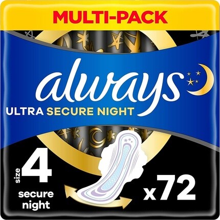 

Always Ultra Secure Night, размер 4, с накладками Wings 72