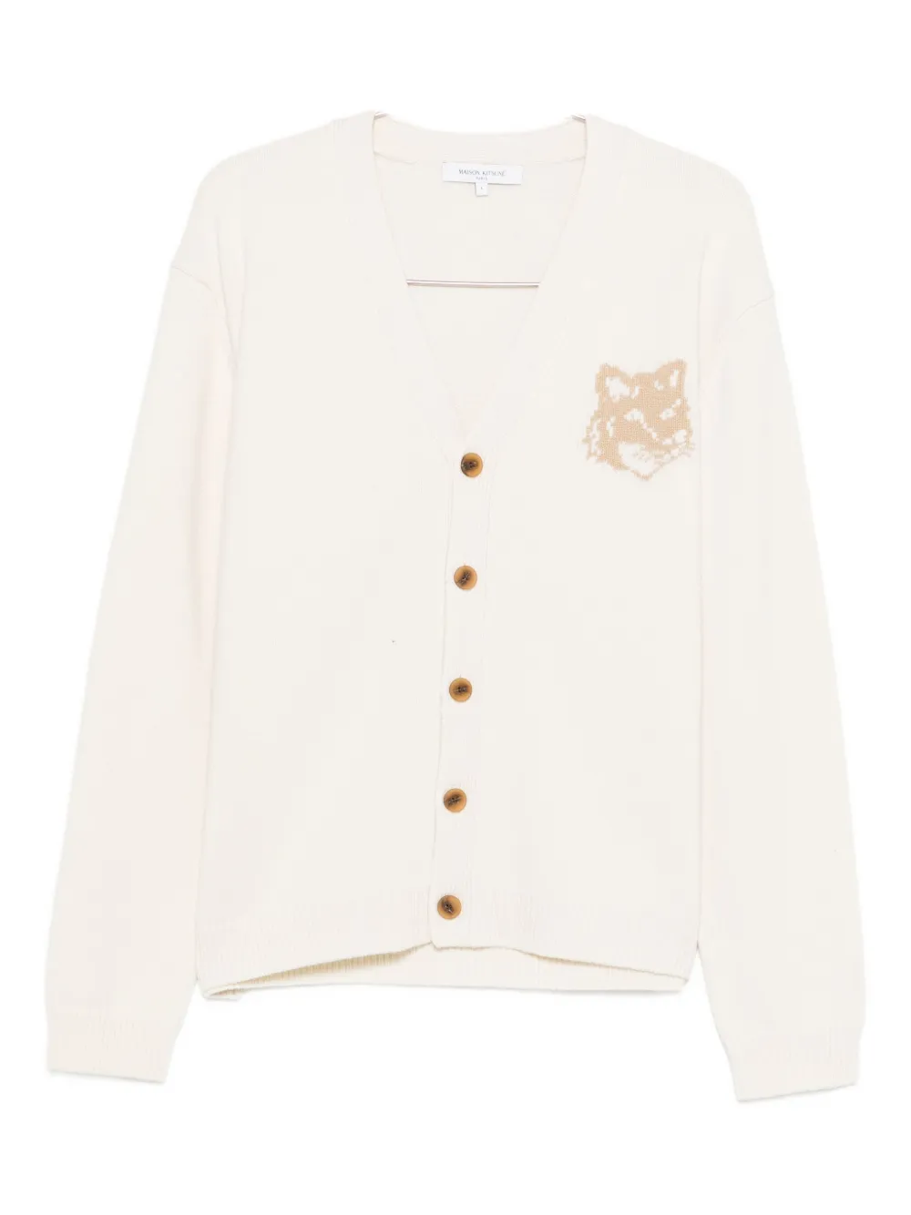 

Кардиган с изображением головы лисы Maison Kitsuné, нейтральный