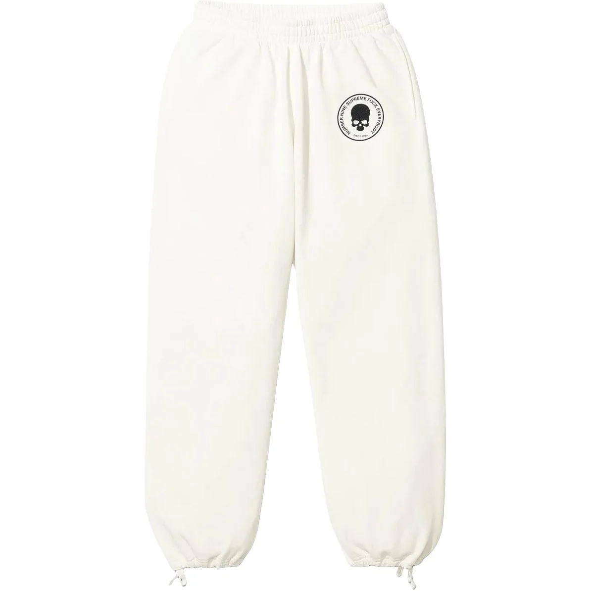 NUMBERNINE FW25 WEEK16 спортивные штаны с кулиской Supreme, белый