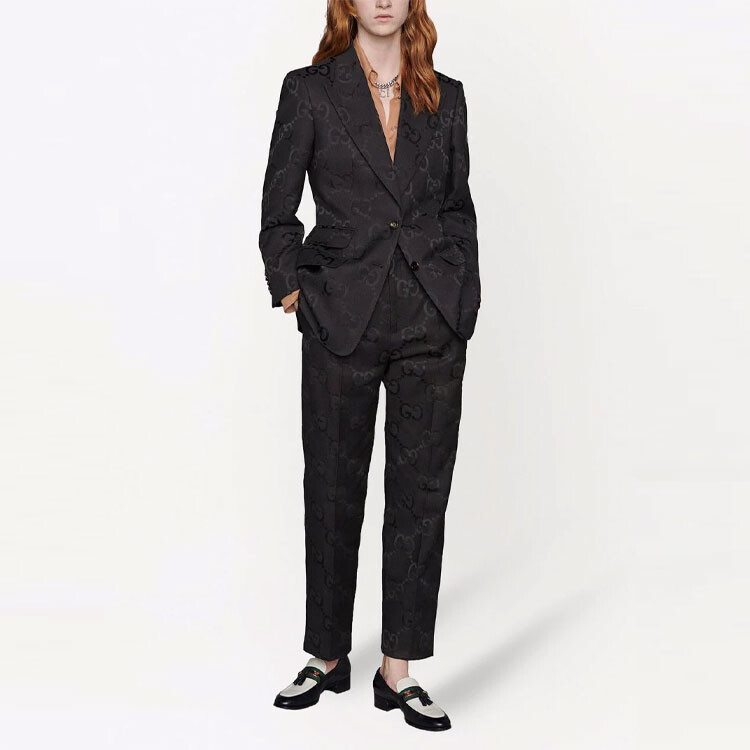 Костюмные брюки женские Gucci Классический фасон, Премиальное качество, черный — фото 2