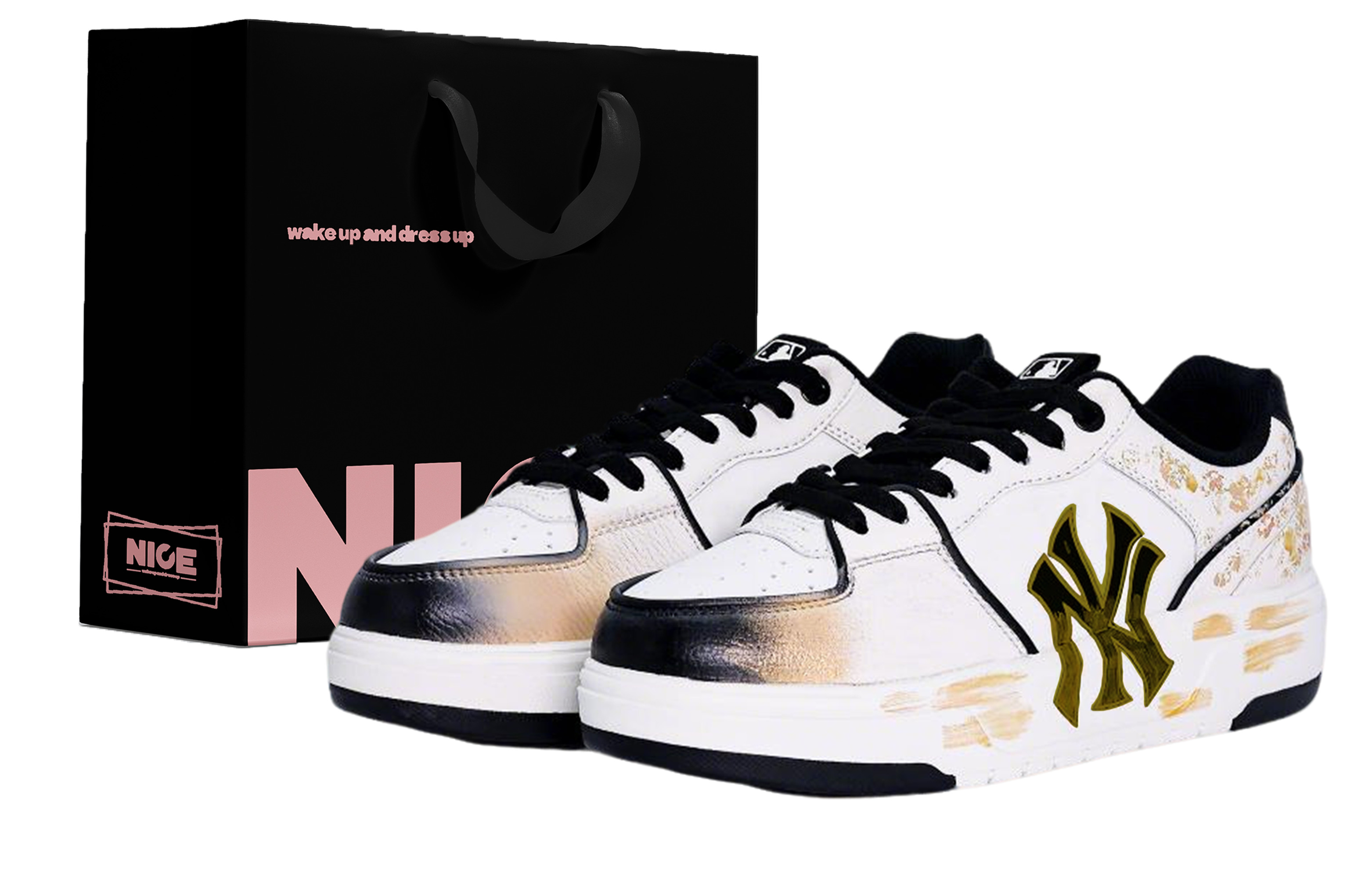 

MLB Кроссовки для скейтбординга Unisex Gold с низким верхом, усиленной подошвой и износостойкой конструкцией