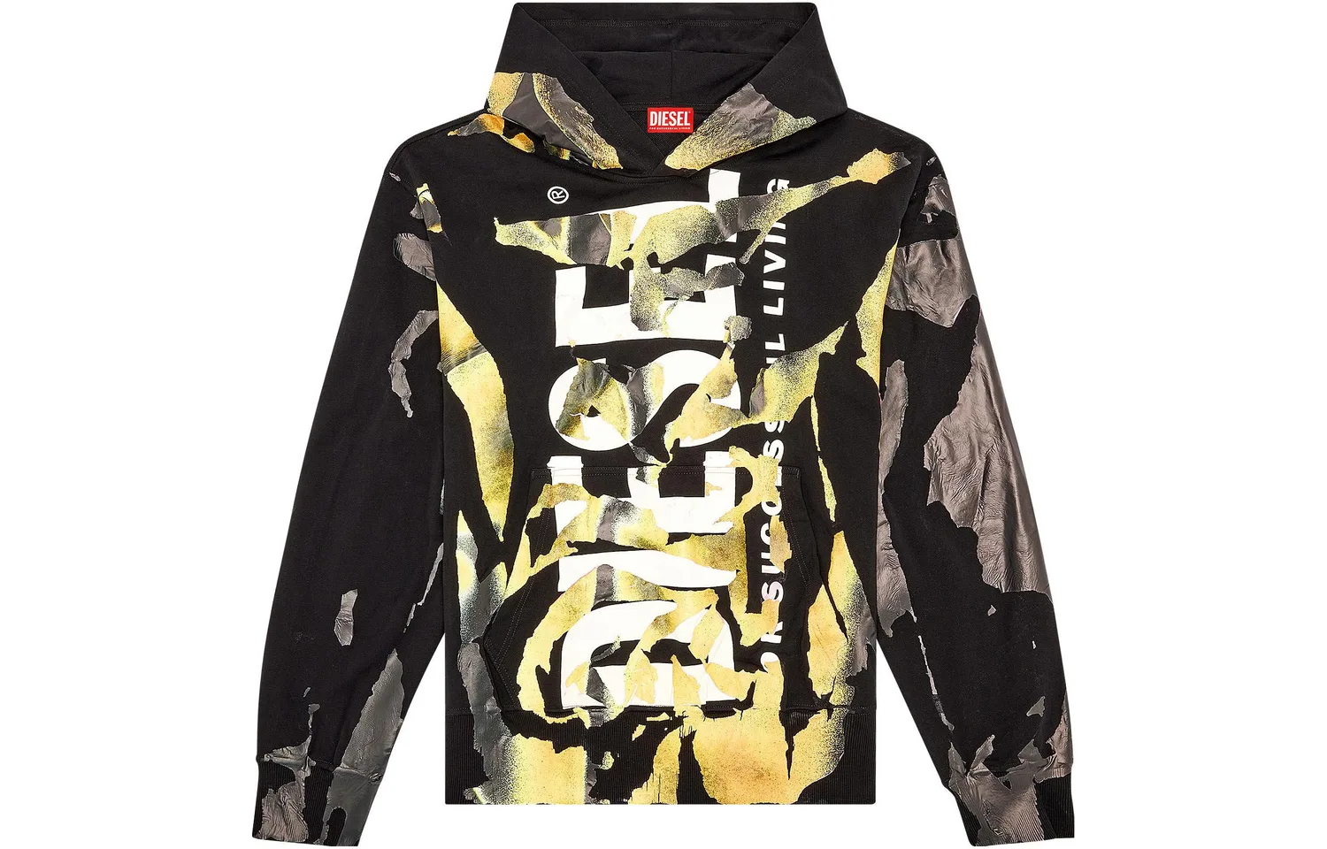 S Mac Painted Hoodie DIESEL, черный