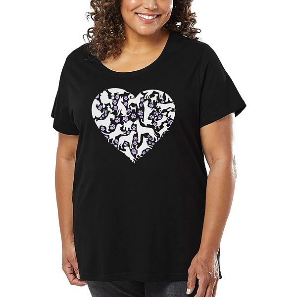 

Футболка Dog heart с принтом для женщин plus size La Pop Art, Black, Черный, Футболка Dog heart с принтом для женщин plus size La Pop Art, Black