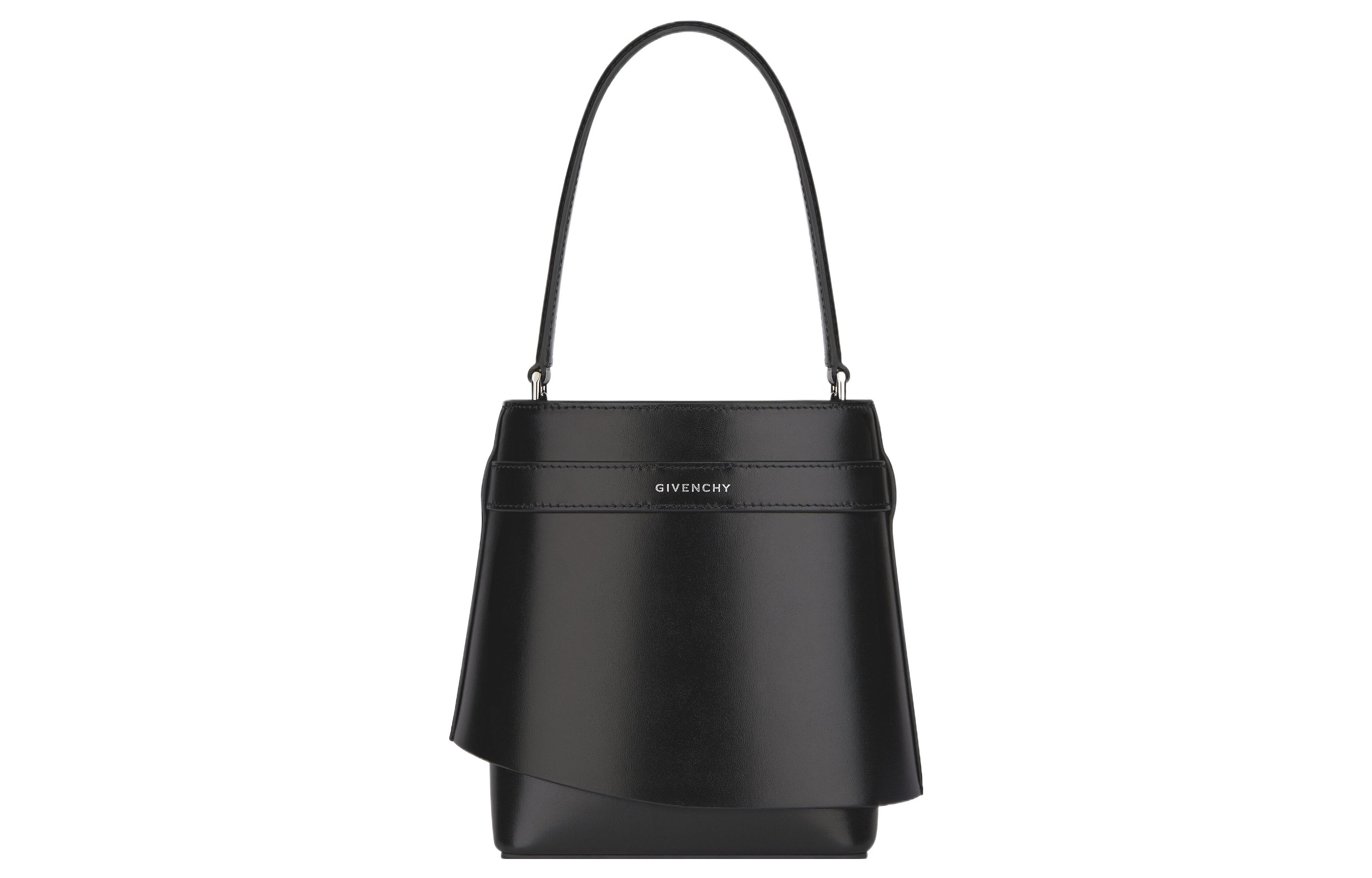Givenchy Shark Lock Calfskin Bucket Bag, Shoulder Bag, Crossbody Bag, Handbag Regular Women's Black — фото 4
