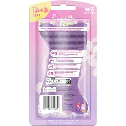 Xtreme 3 Comfort одноразовые женские бритвы для удаления волос с 3 гибкими лезвиями с увлажняющим кокосовым маслом Wilkinson Sword — фото 2