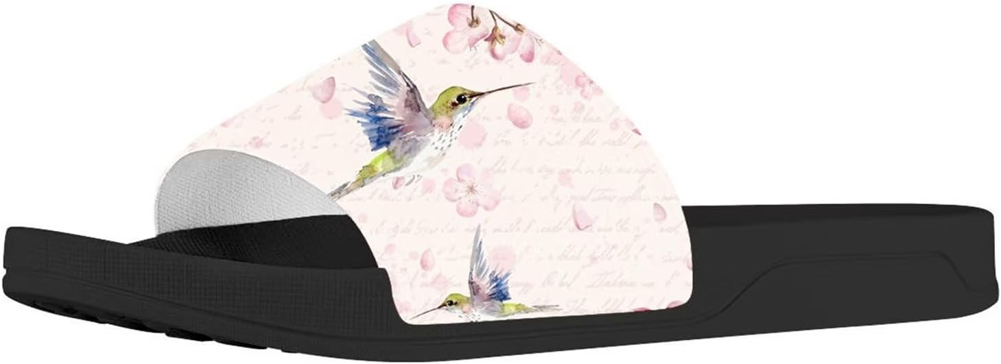 

Сланцы с принтом американского флага и лапы собаки Forchrinse для женщин и мужчин, легкие летние пляжные спортивные шлепки, Hummingbird Flower