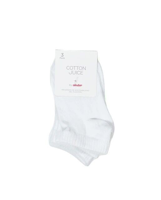Комплект из трех коротких спортивных носков Cotton Juice, белый — фото 2