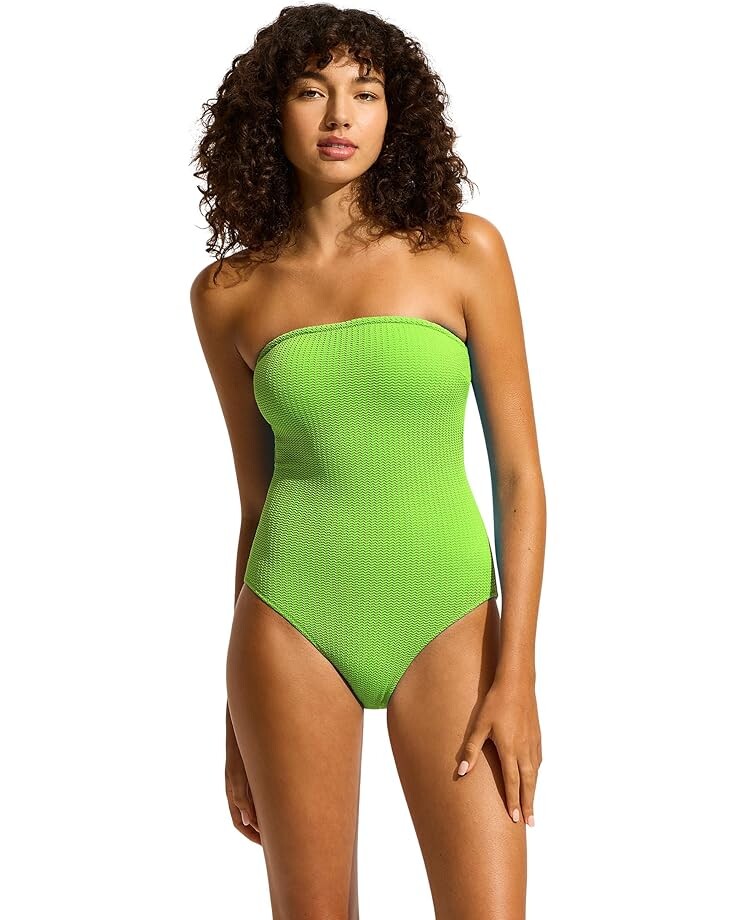 

Купальник Seafolly Sea Dive Bandeau One Piece, цвет Jasmine Green