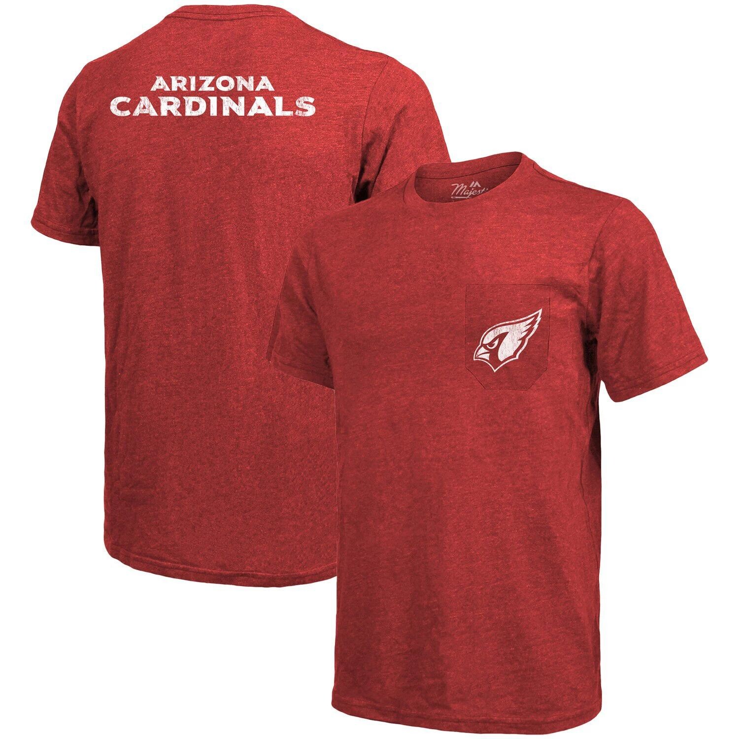 

Футболка с карманами Tri-Blend Arizona Cardinals Threads - Cardinal Majestic
