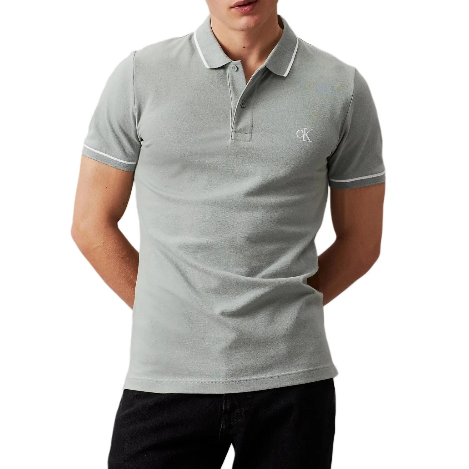 Поло европейская версия мужское Slate Gray Calvin Klein
