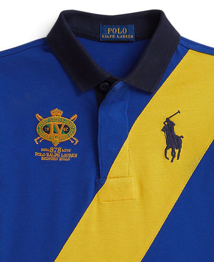 Детское платье с короткими рукавами, с цветными блоками, размеры 2T-6X Polo Ralph Lauren, New Sapphire — фото 3