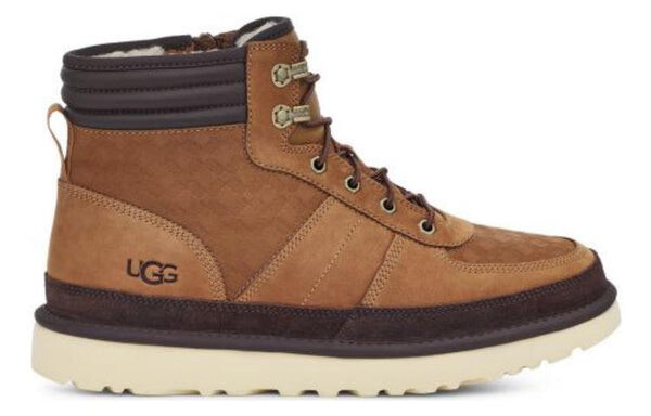 Зимние ботинки мужские Ugg комбинированные на молнии, коричневый — фото 3