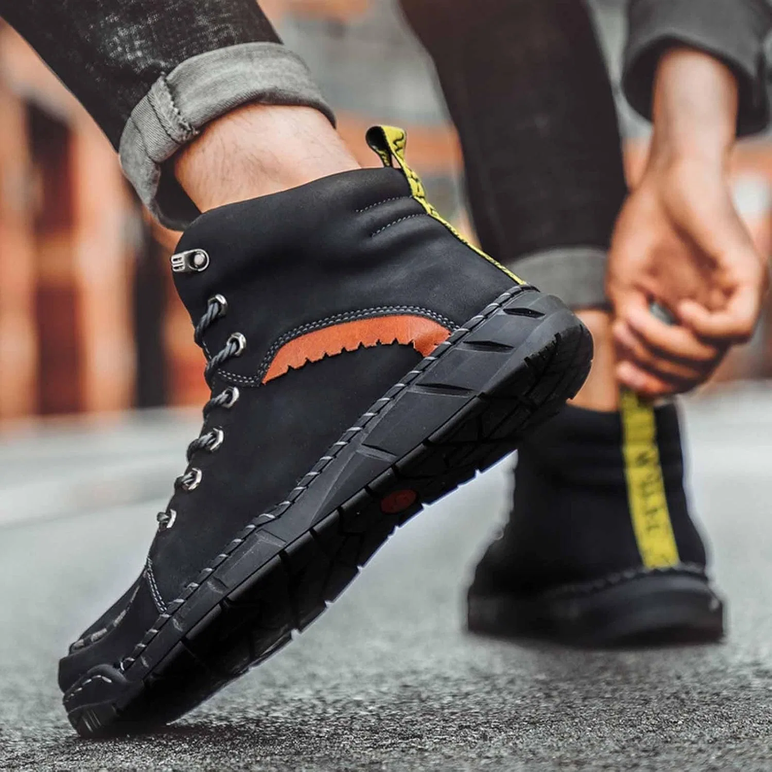 Высокие ботинки Stiefeletten Schuhe Stilvoll Atmungsaktiv Casual Kurze Stiefel für Alltag Generisch, Schwarz — фото 4