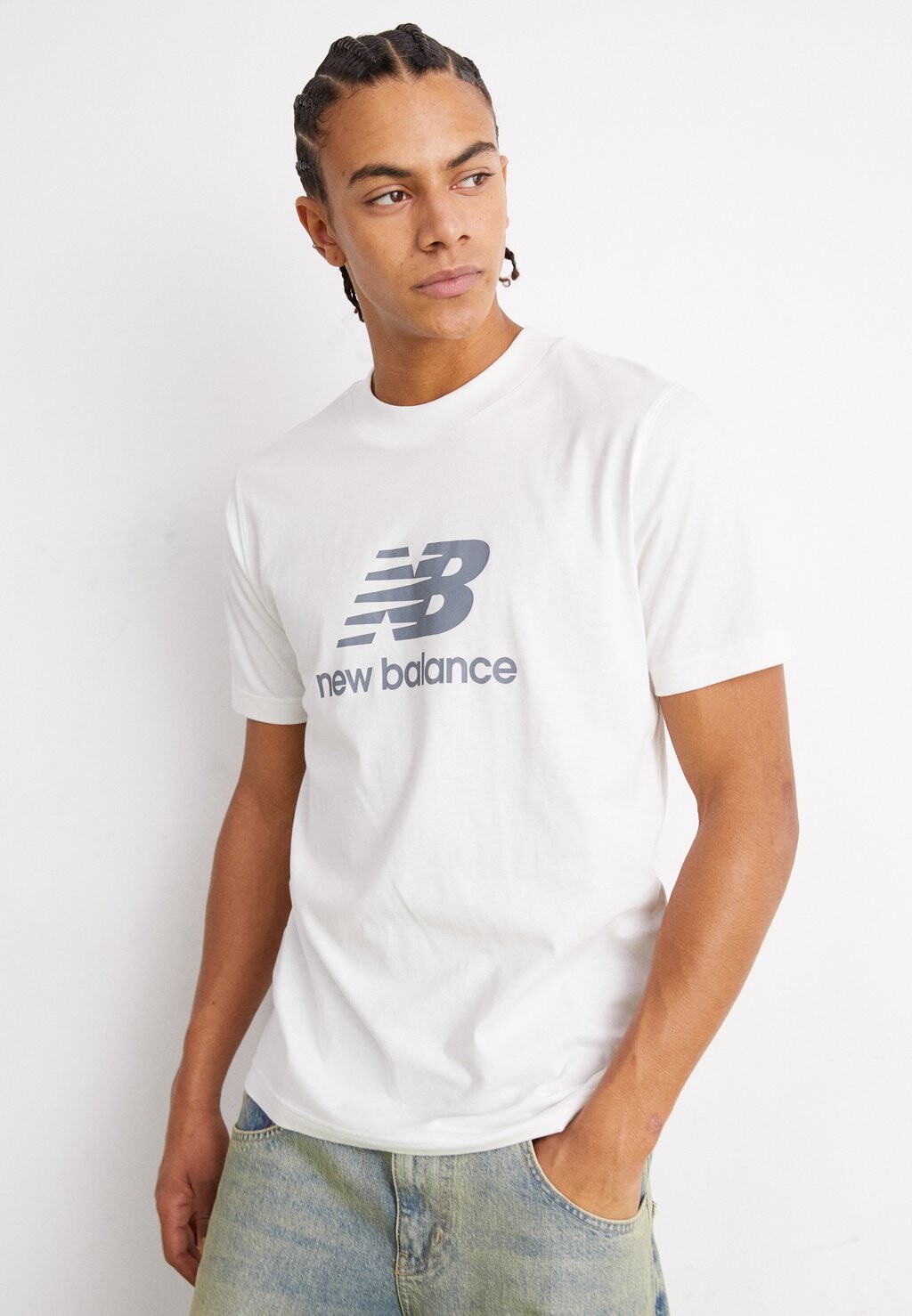 

футболка с принтом Essentials Stacked Logo New Balance, белый