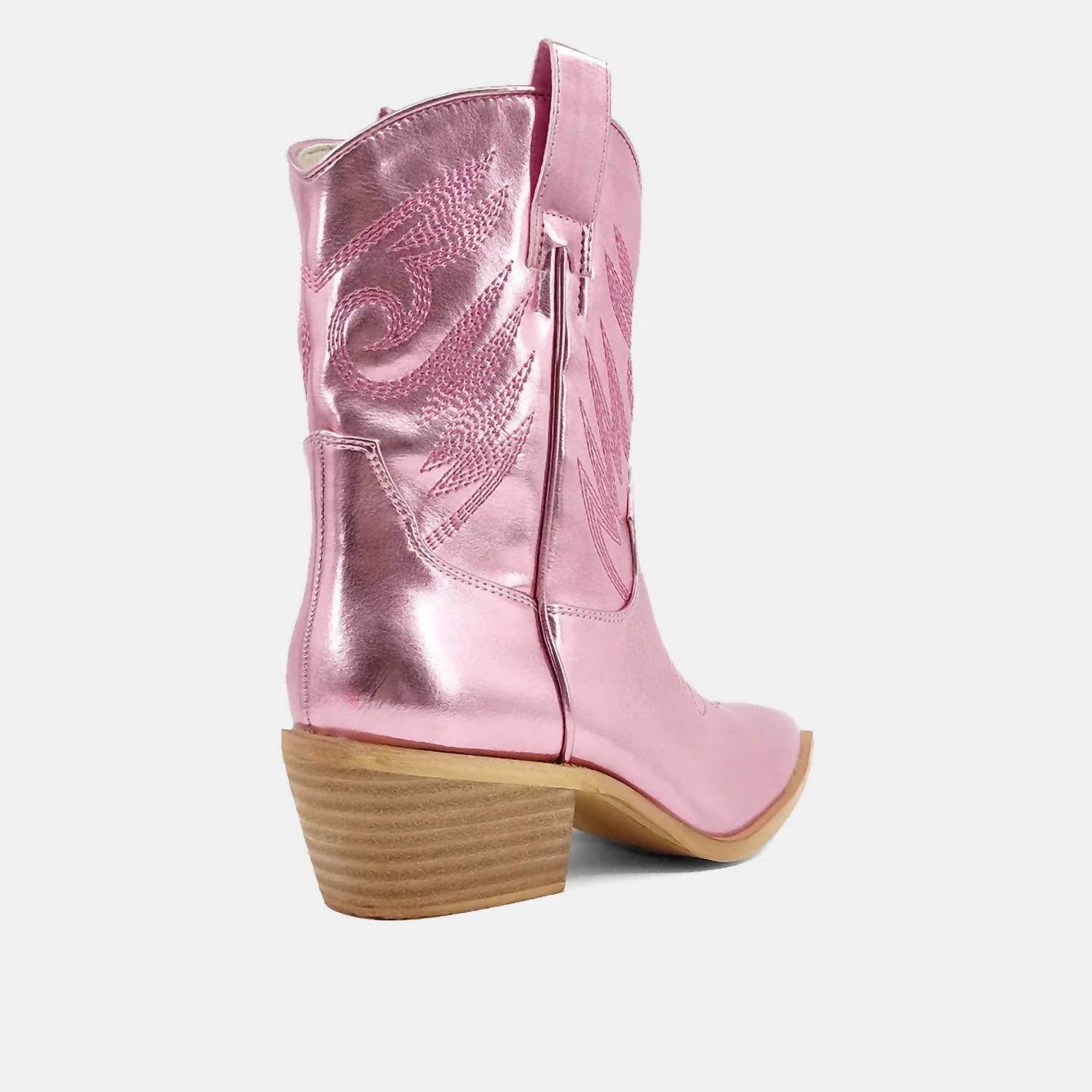 Женские ковбойские сапоги Zahara в металлическом розовом цвете SHU SHOP — фото 3