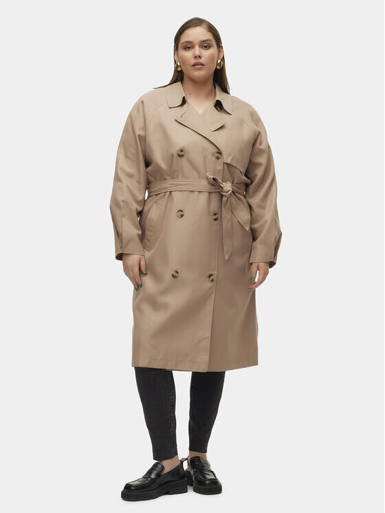 

Пальто из линя стандартной посадки Vero Moda Curve, бежевый