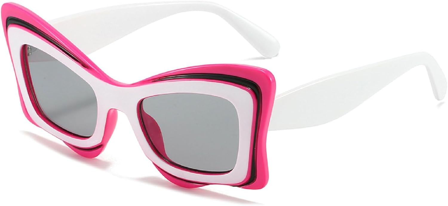 

Модные солнцезащитные очки «кошачий глаз» с бабочками, женские, увеличенного размера, современные, для активного отдыха, персонализированные солнцезащитные очки N47 mincl, Red White