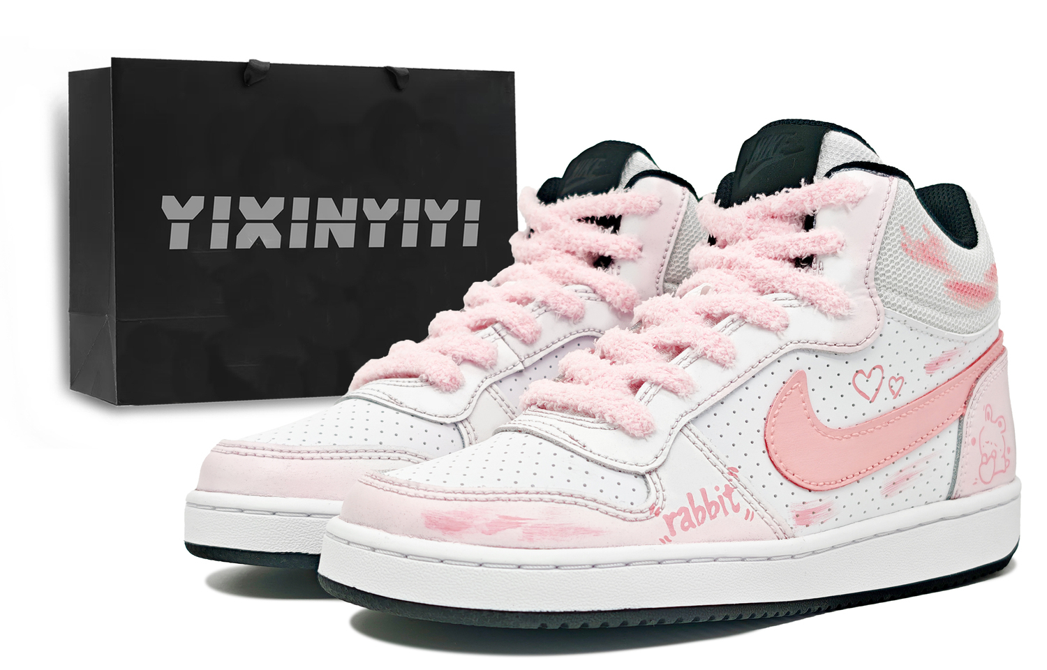 

Court Borough нескользящие амортизирующие износостойкие дышащие мид-топ детские скейтбординг кроссовки Nike, розовый