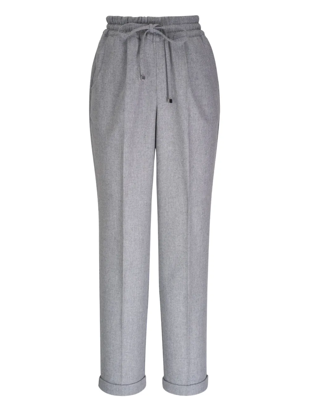 

Шерстяные брюки прямого кроя Kiton, серый