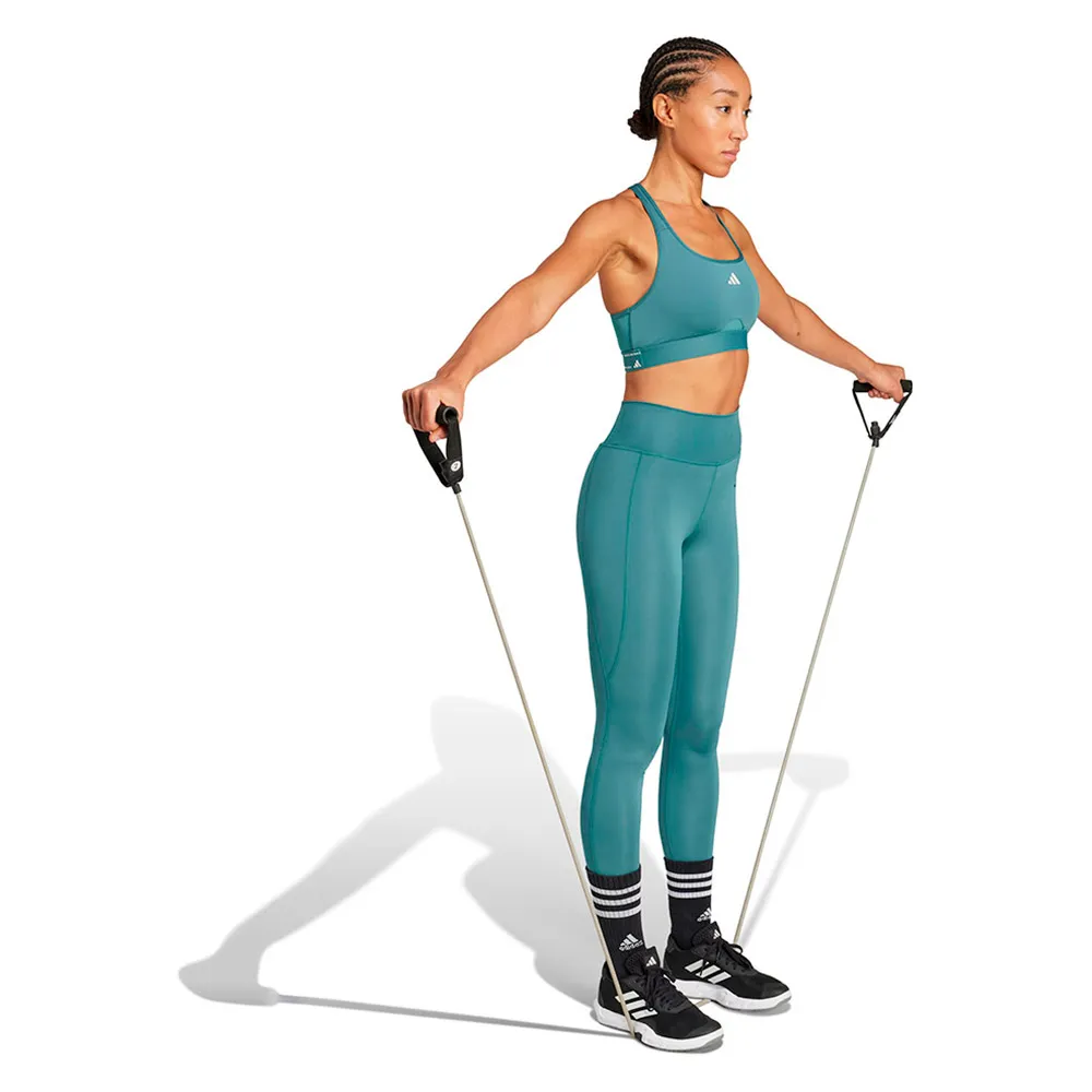 Спортивный бюстгальтер adidas Powerreact Training Medium Impact Sports Bra, синий — фото 3