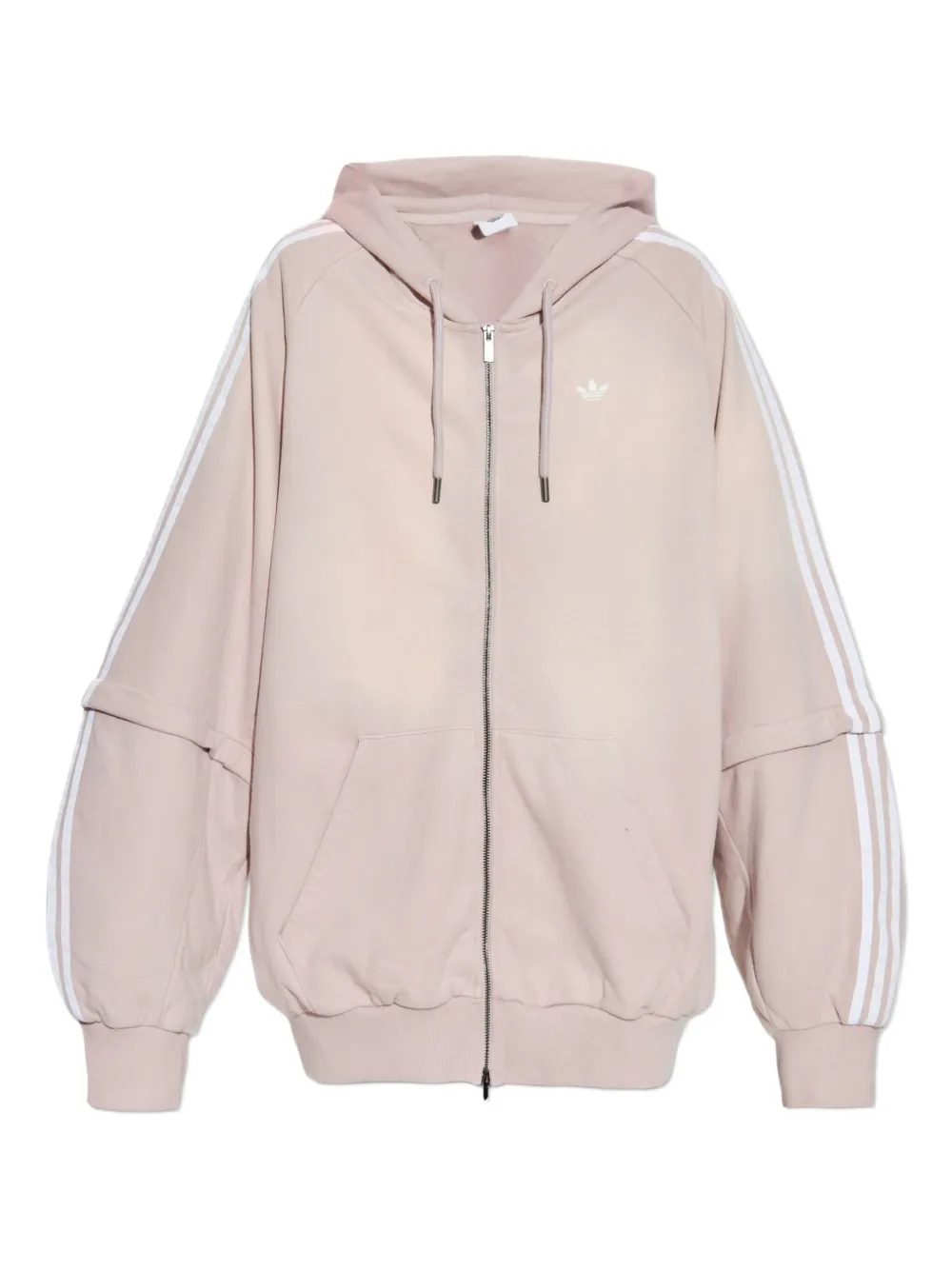 

Толстовка с капюшоном на молнии с логотипом 3-Stripes adidas, розовый