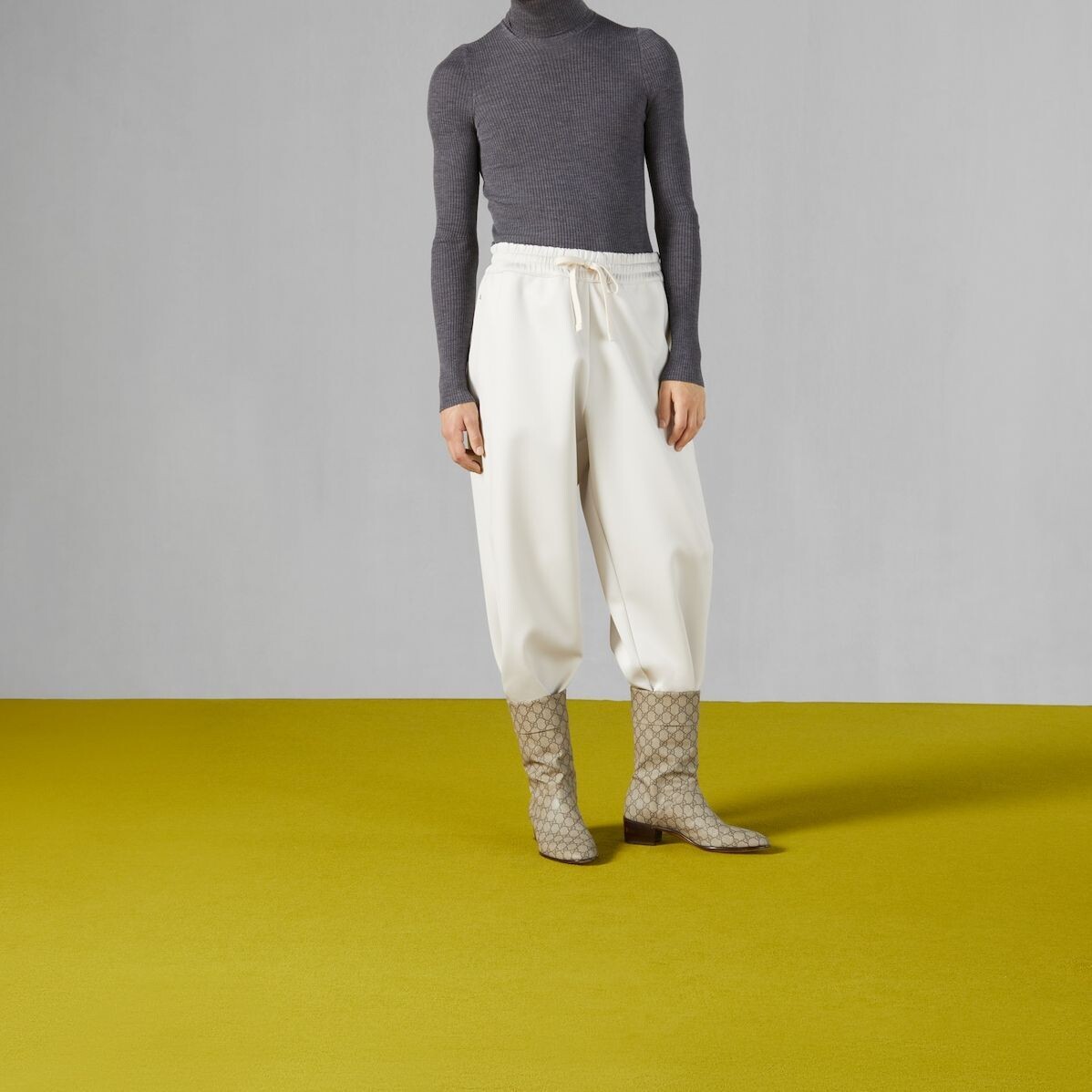 Повседневные брюки мужские Off White Gucci, кремовый — фото 2
