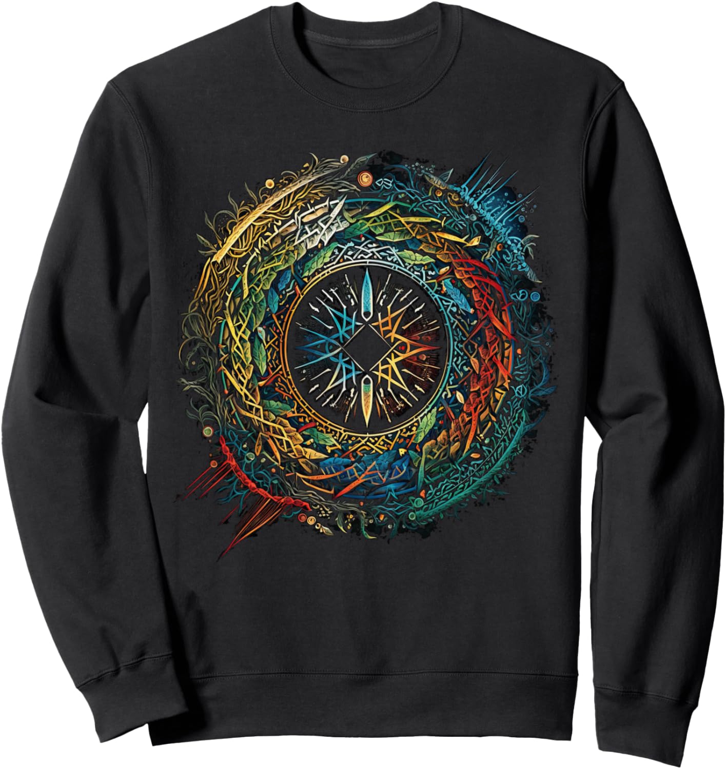 

Толстовка Vegvisir Norseman Valhalla со скандинавской мифологией Nordic Culture And Nordic Design, черный