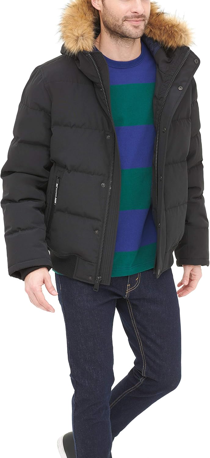 Мужская стеганая куртка-бомбер Tommy Hilfiger Arctic Cloth (стандартная и для больших и высоких), Black — фото 3
