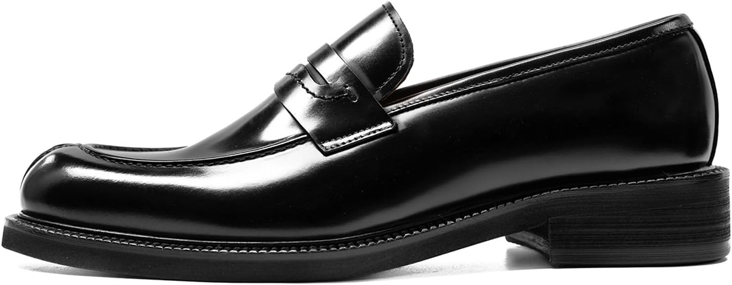 

Мужские кожаные лоферы WinDhana - ручной работы, лоферы с разрезом на носке, удобные туфли без шнурков для формальных и повседневных мероприятий 400-A7, черный