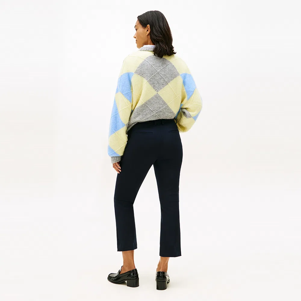 Женские брюки клёш из габардина тёмно-синие от Tommy Hilfiger Women — фото 2