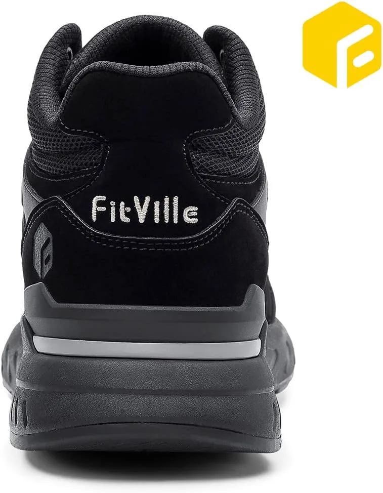 

Кроссовки FitVille Wide для мужчин с плоскостопием, сверхширокие высокие с поддержкой щиколотки, черный